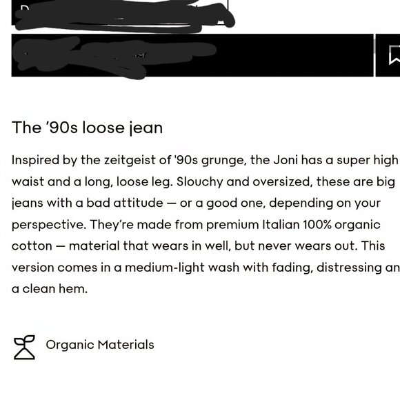 Aritzia Denim Forum The Joni High Rise Loose 29L Jeans Size 27 - Picture 13 of 13